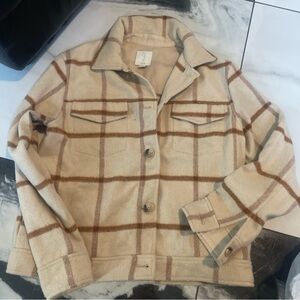 Joie Cream and Brown Utility Jacket